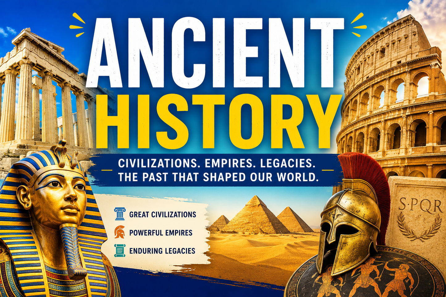 advertisement for an ancient history course